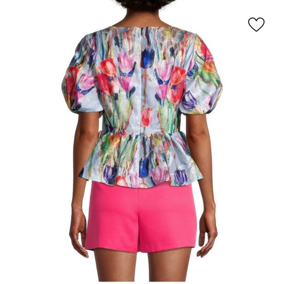 MILLY Bennet Peplum Blouse M - Picture 7 of 10